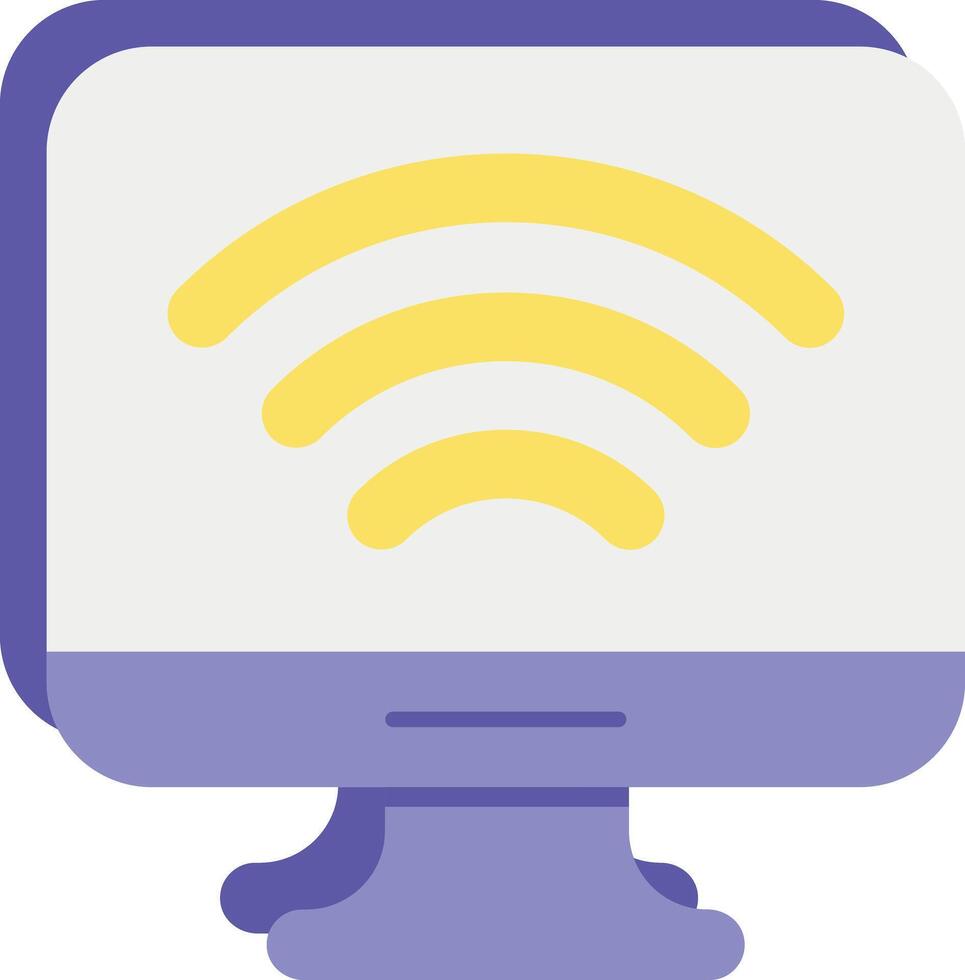 a computer monitor with wifi symbol on it vector