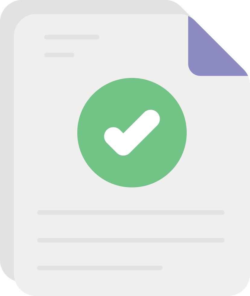 a green tick mark on a document vector