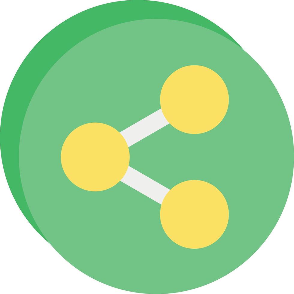 a green circle with two yellow circles on it vector