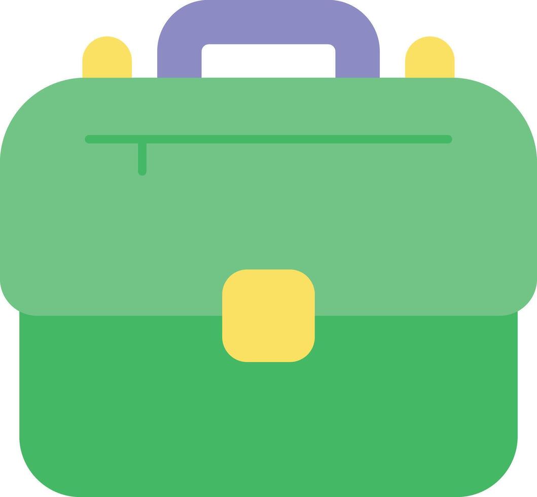 a green briefcase with a yellow handle vector