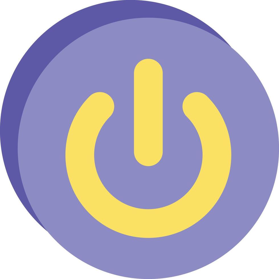 a purple and yellow power button icon vector