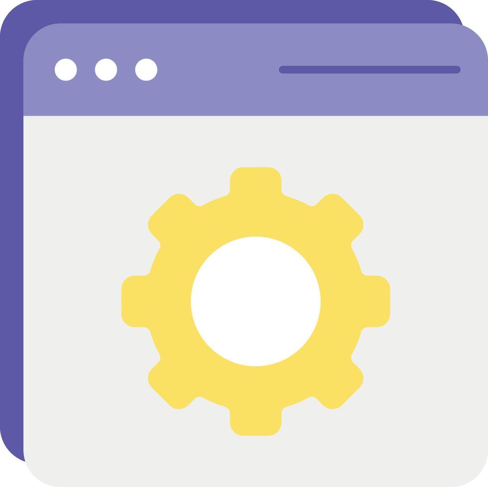 a yellow and purple gearwheel icon on a white background vector