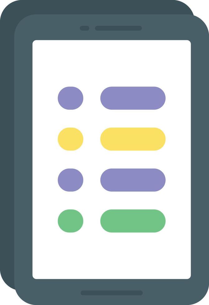 a tablet with a list of items on it vector