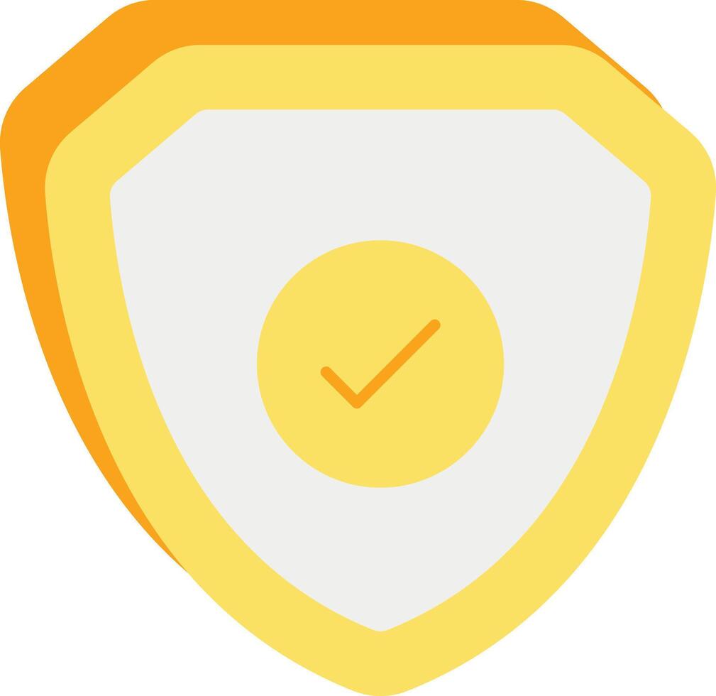 a shield with a tick mark on it vector