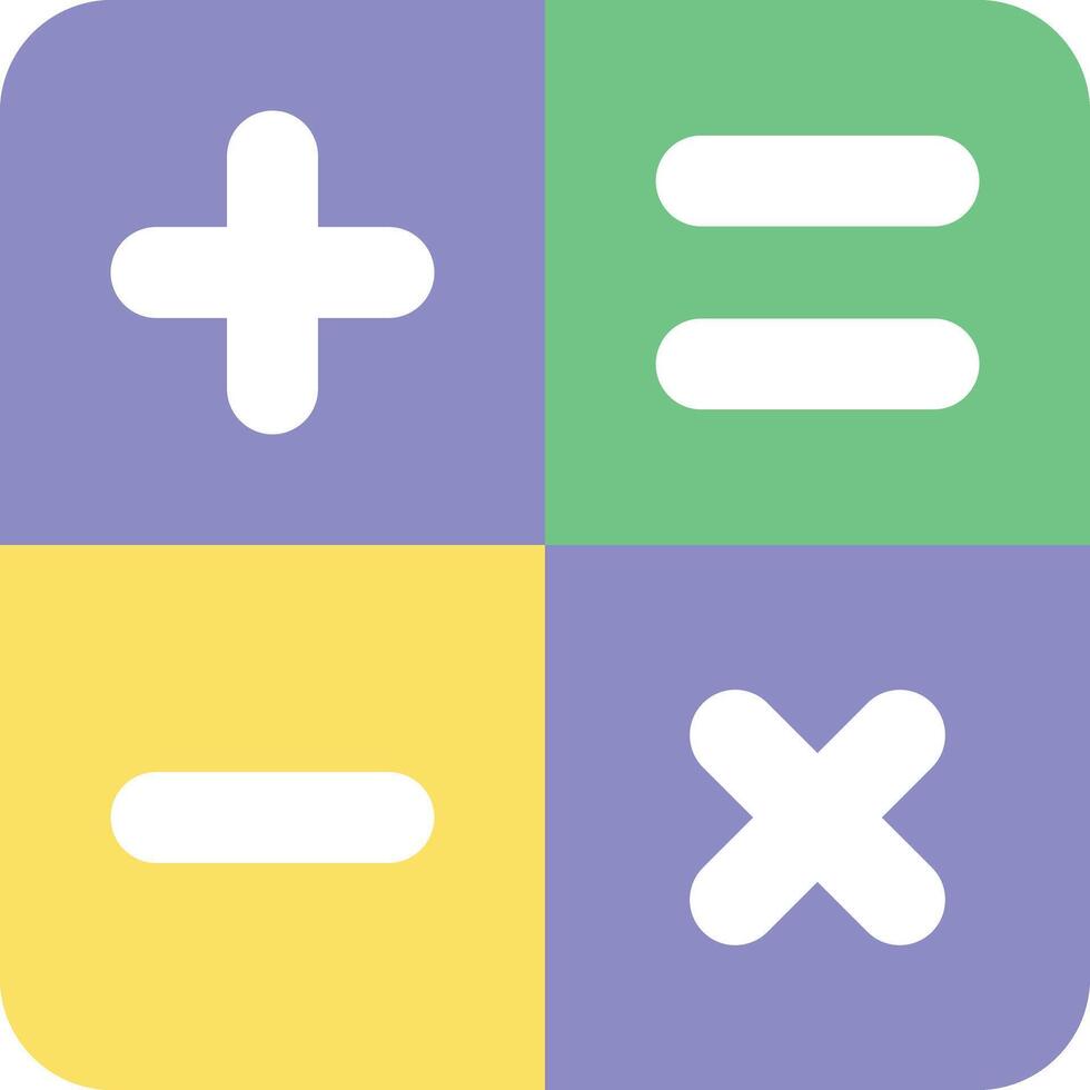 a calculator icon with four different colors vector