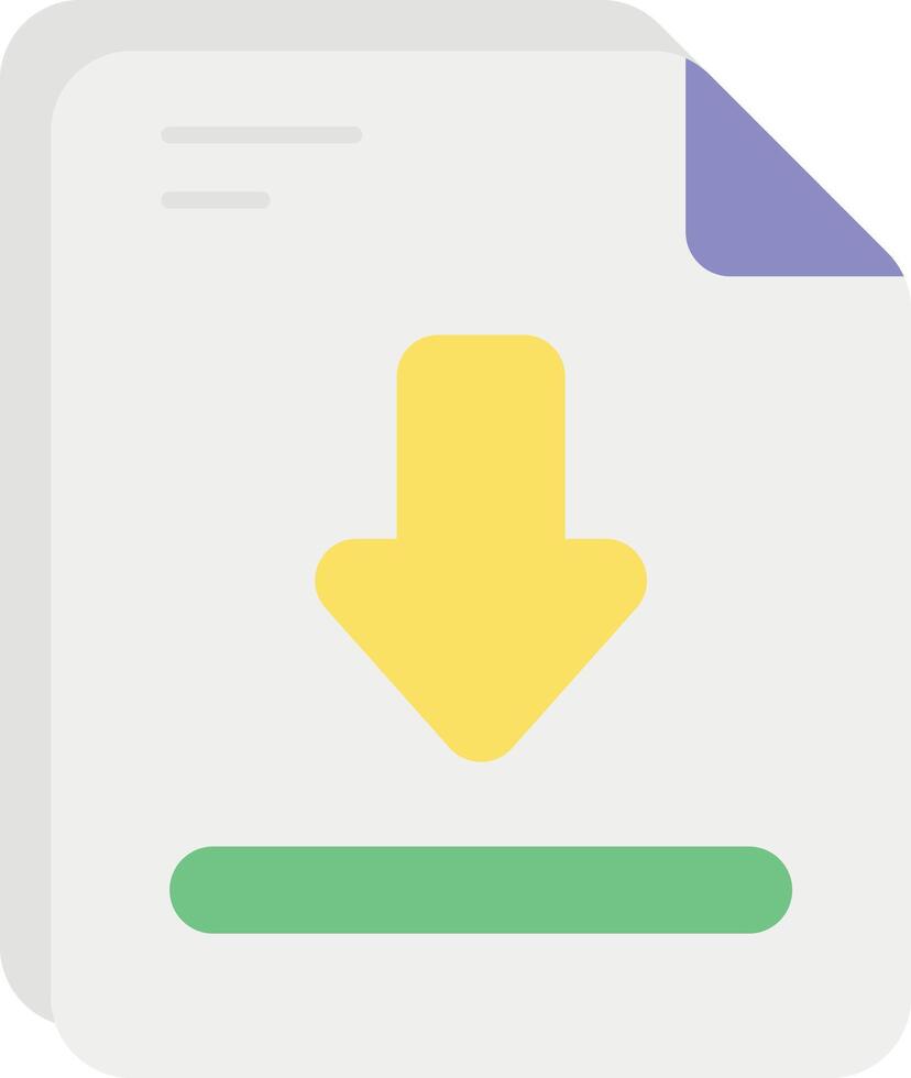 download file icon with yellow arrow vector