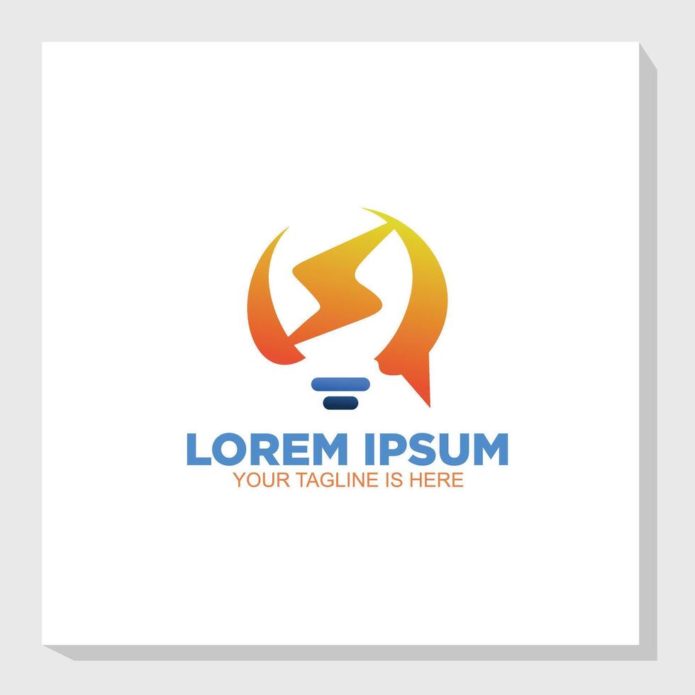 power consult logo , bulb and communication logo design, technology logos inspiration vector
