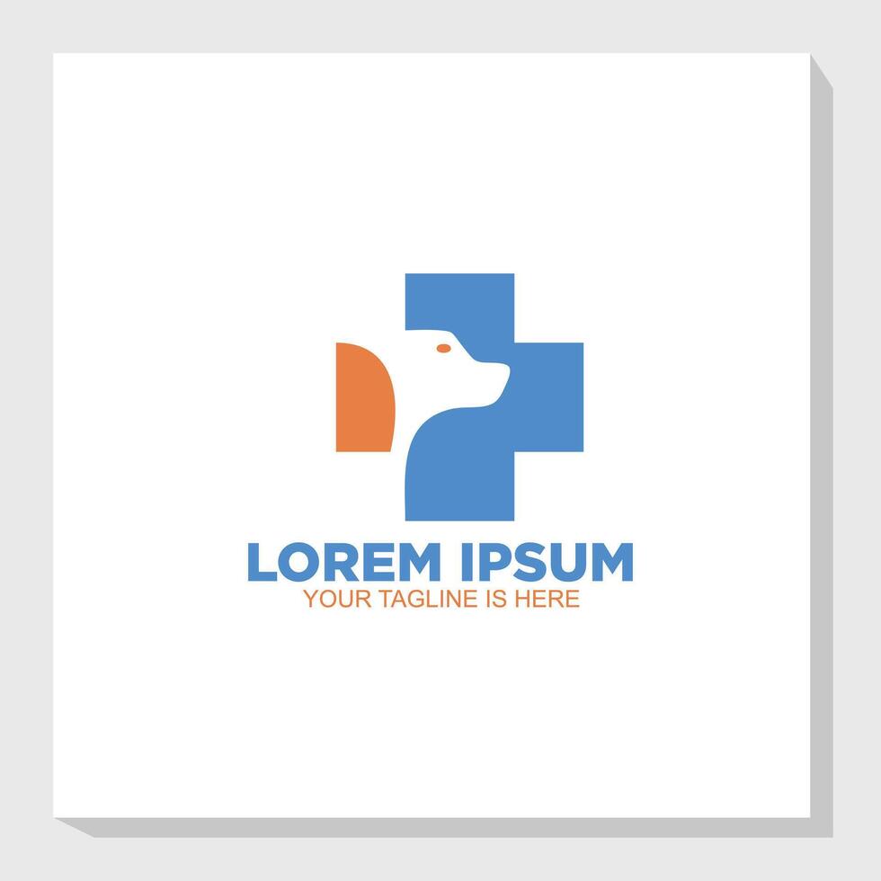 animal hospital logos, dog and medical logo concept, animal care logo inspiration vector