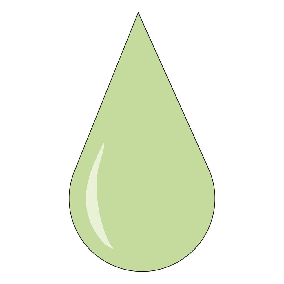 A green drop of water on a white background vector
