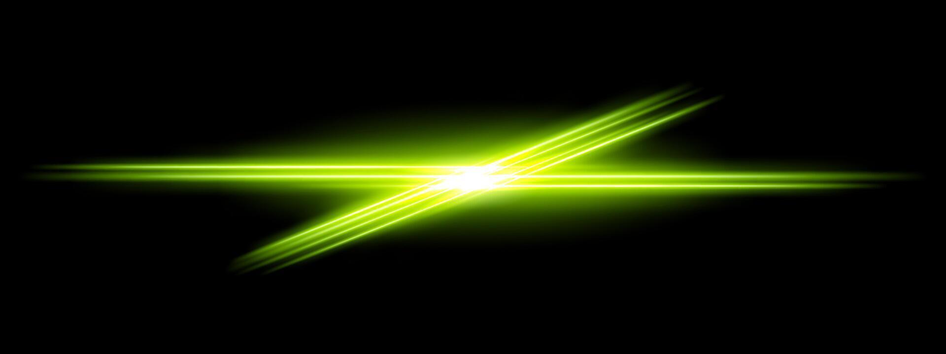 A green light shining on a black background vector