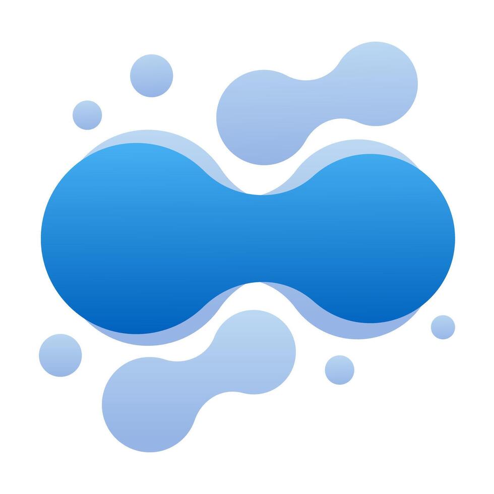 The logo for the app is blue and has bubbles vector