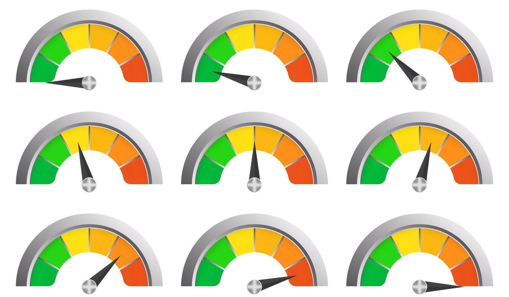 A set of different gauges on a white background vector