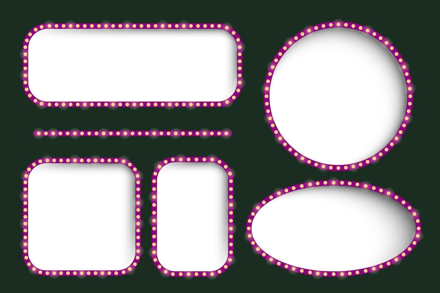 A set of four pink light bulbs with frames vector