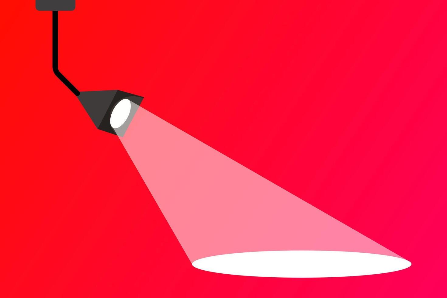 A spotlight is shining on a red background vector