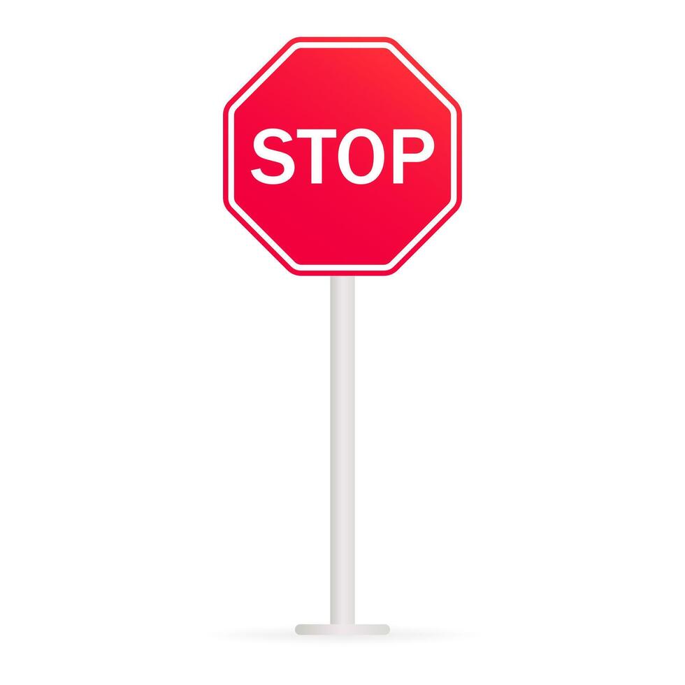 Stop sign illustration isolated on white background vector