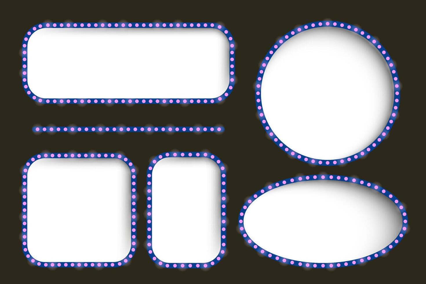 A set of blue lights on a black background vector