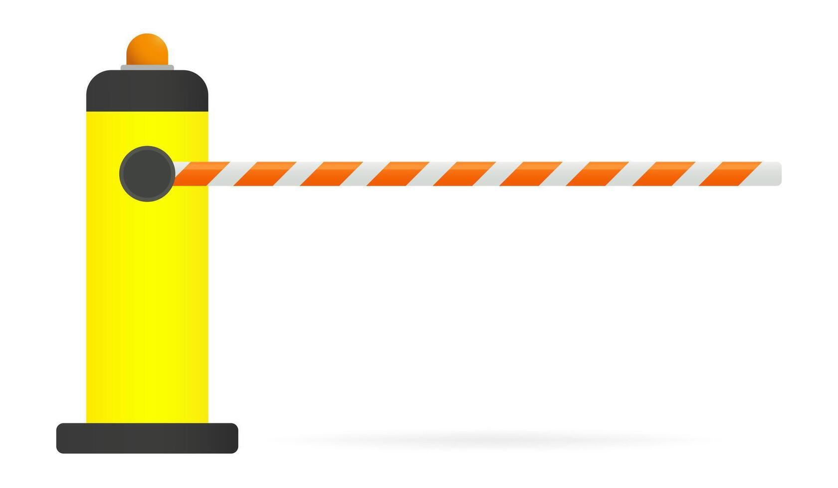 A yellow barrier with orange and white stripes vector