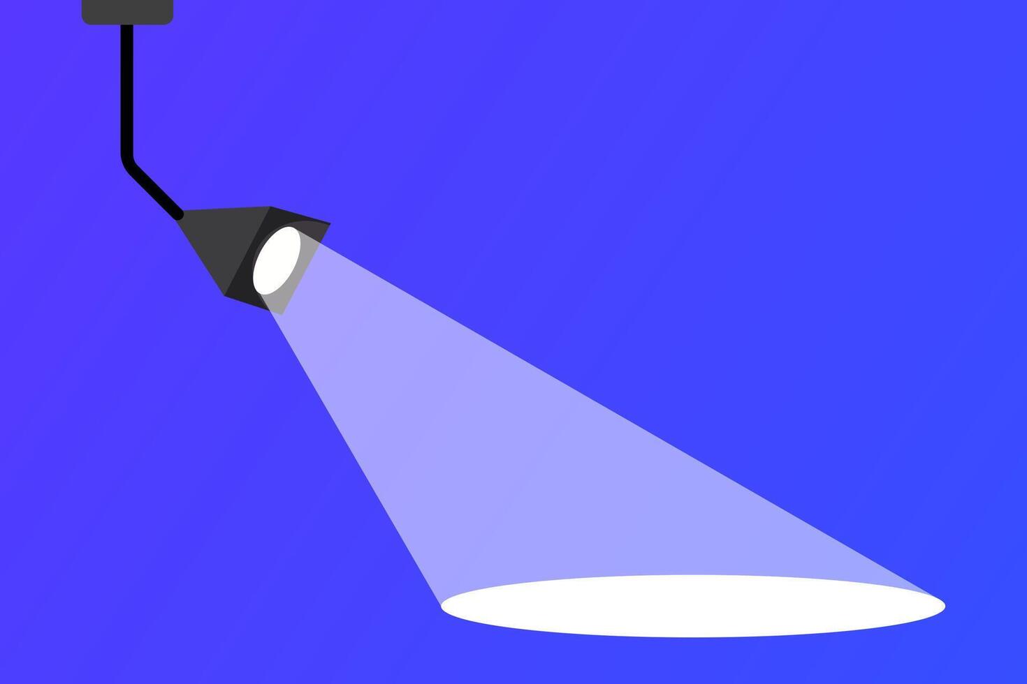 A spotlight is shining on a blue background vector