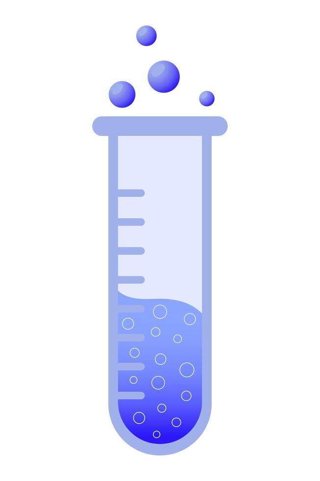 A test tube with blue liquid in it vector