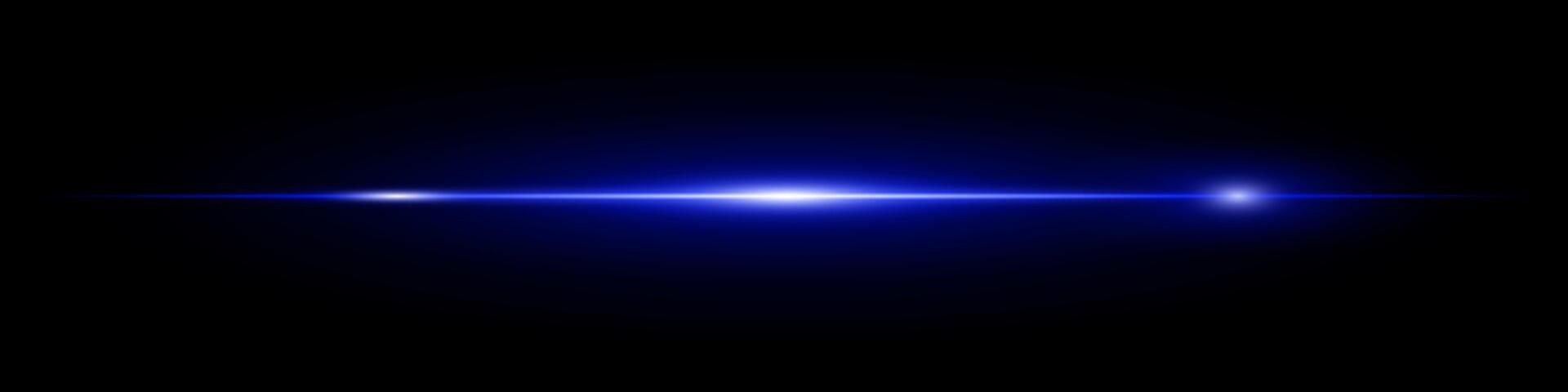 A blue light beam is shining on a black background vector