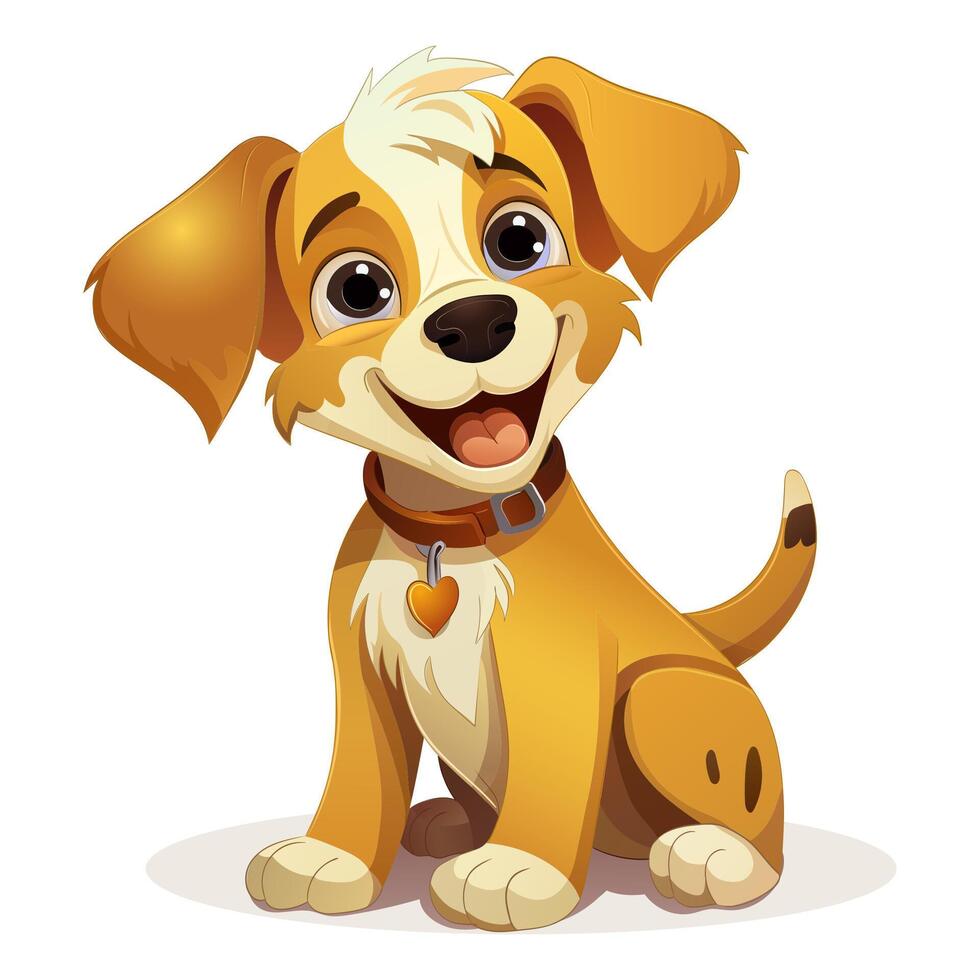 A cartoon dog sitting down and smiling vector