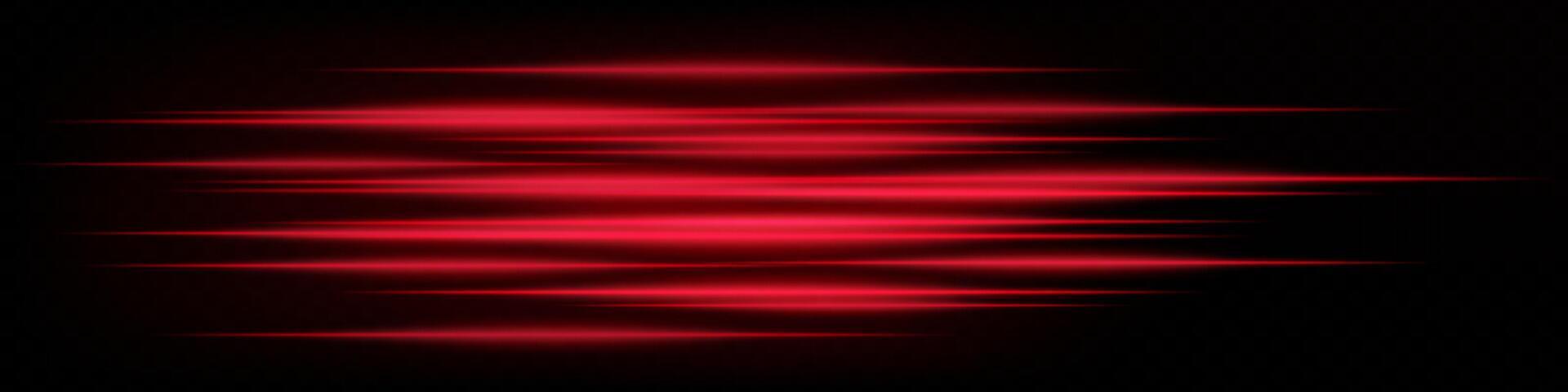 Red light beams on a black background vector