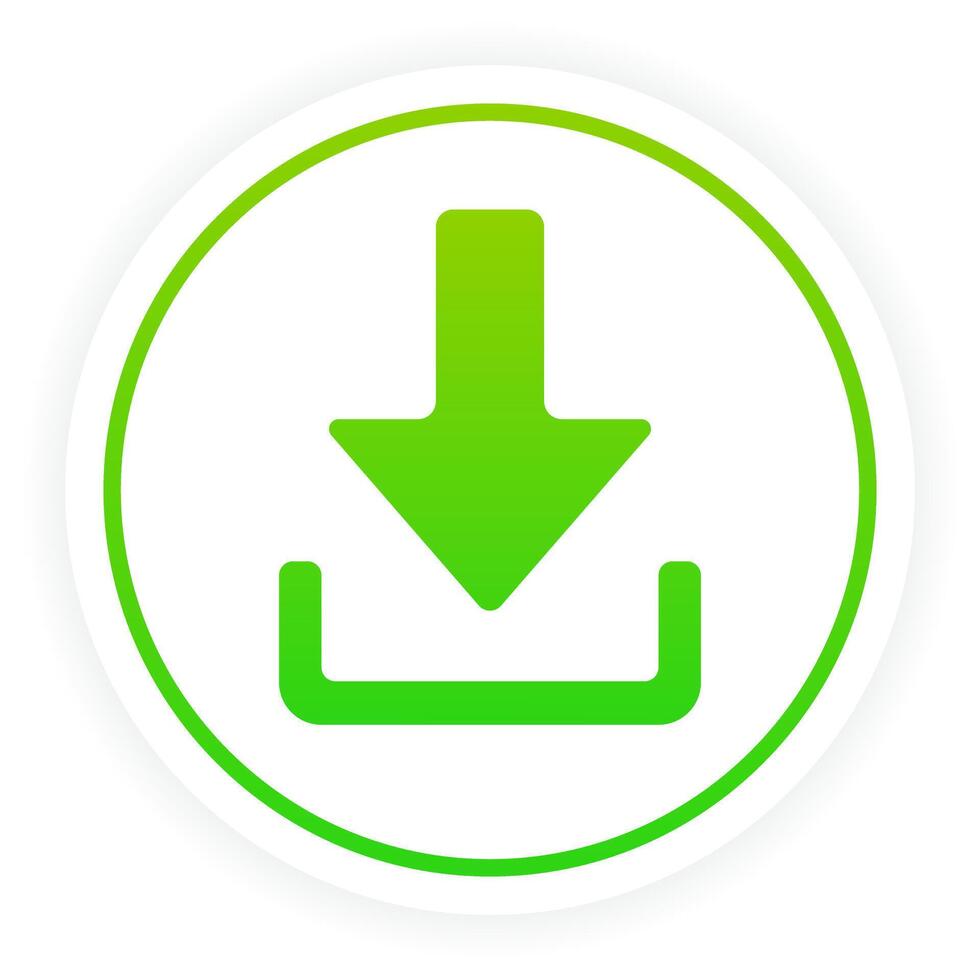 Download icon with green arrow vector