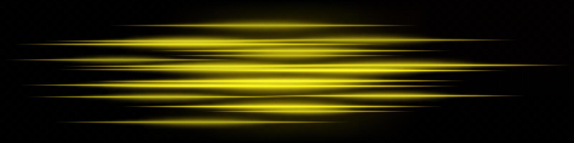 A yellow light beam on a black background vector