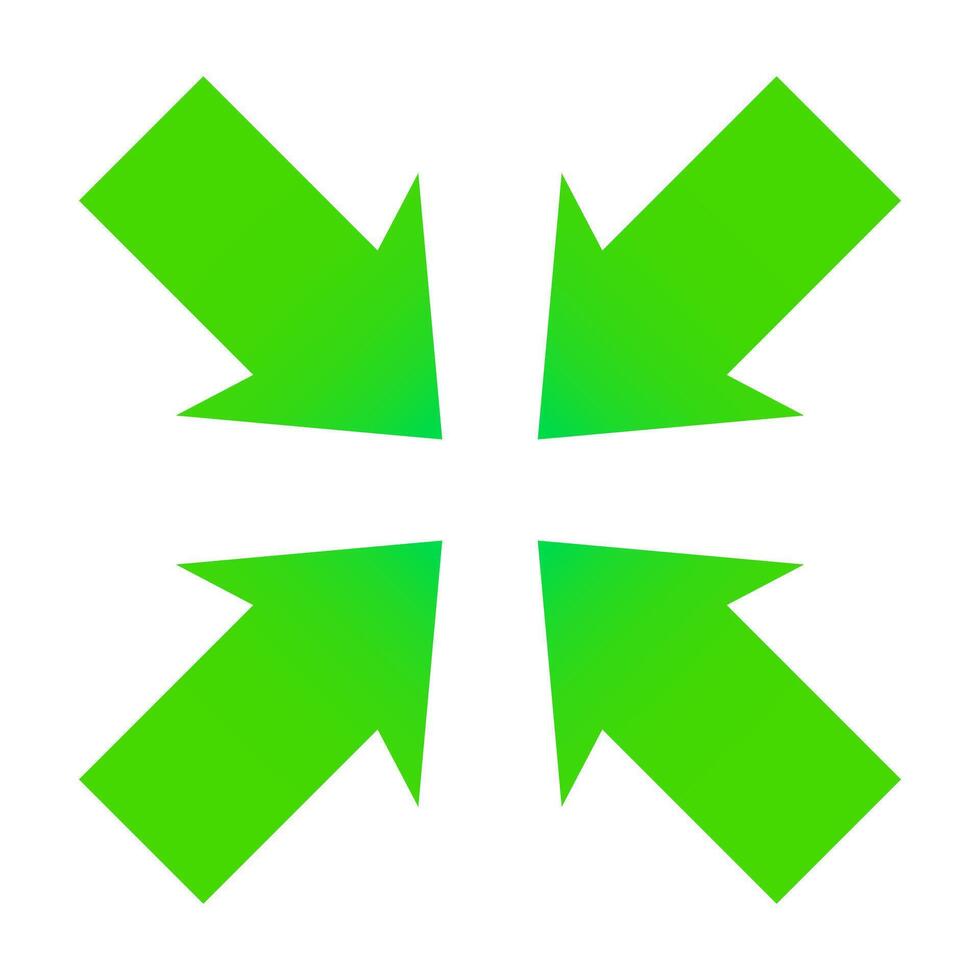 Green arrows pointing in different directions vector