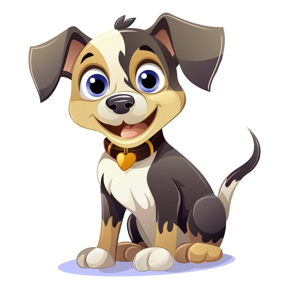 Cute puppy dog illustration vector