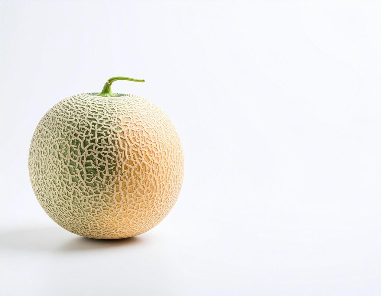 Melon half on white background photo