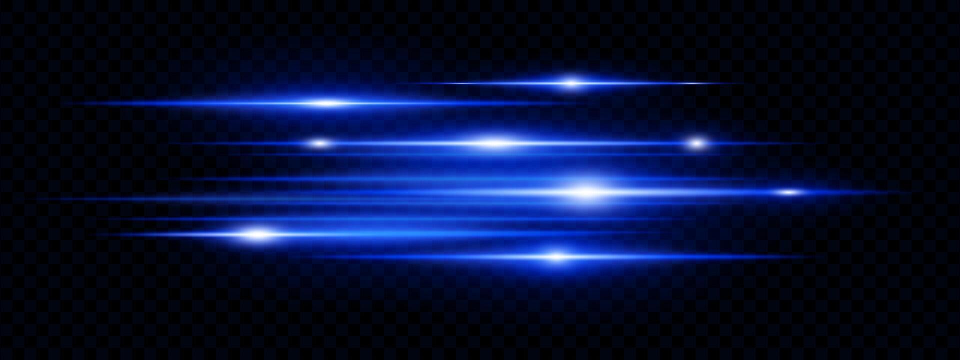 Blue light effects on a black background vector