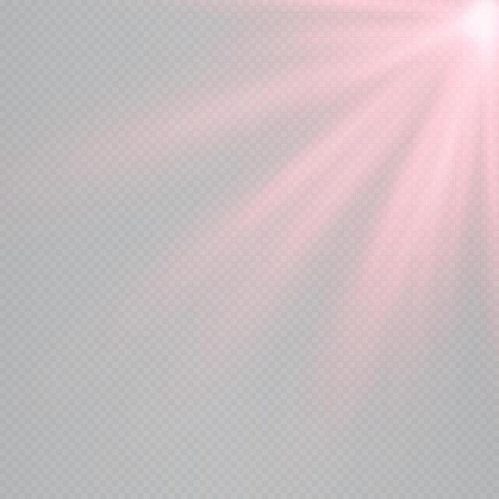 A pink light beam on a transparent background vector