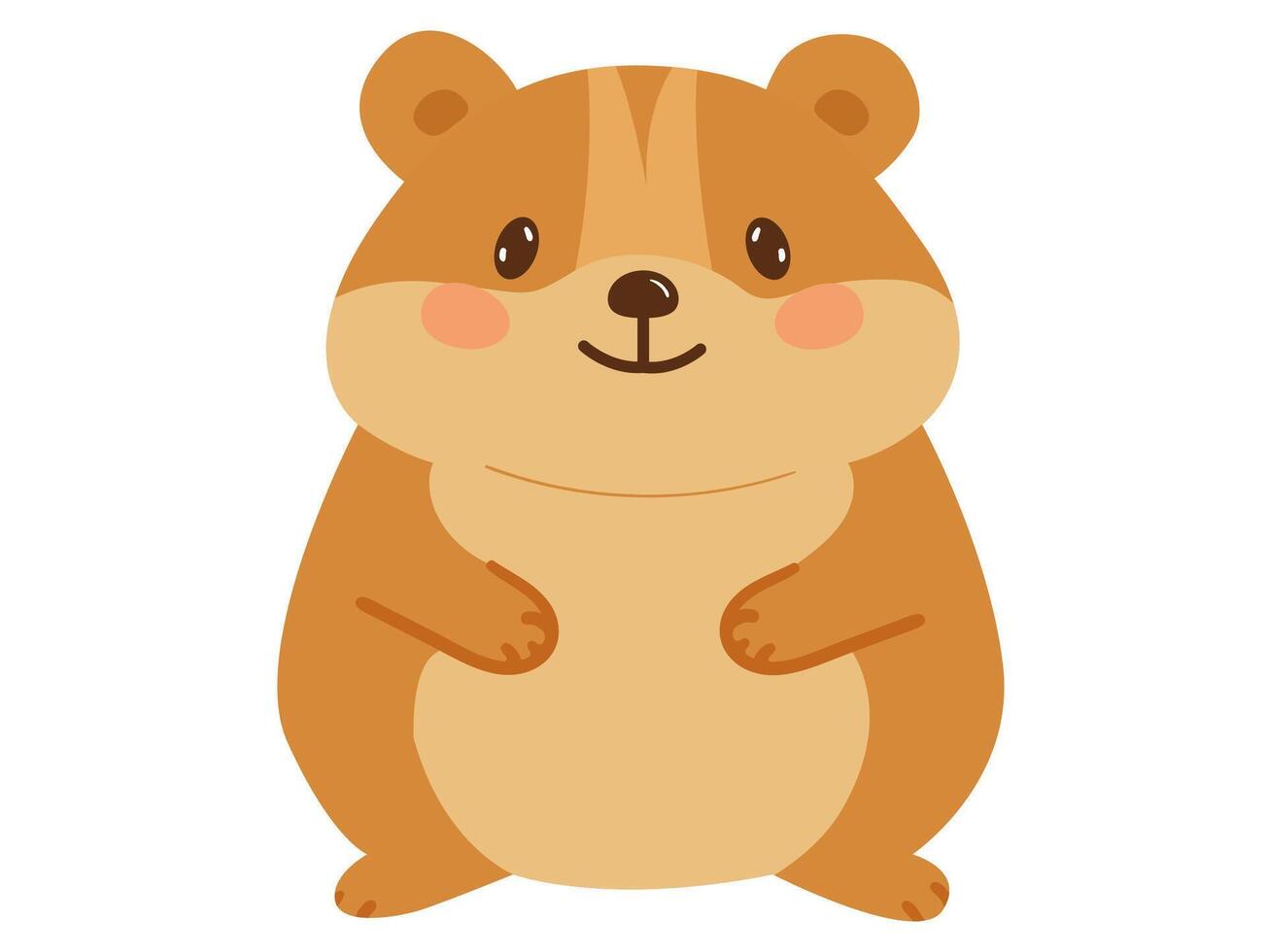 cute hamster isolated on white background orange kawaii simple style fat animal mouse vector