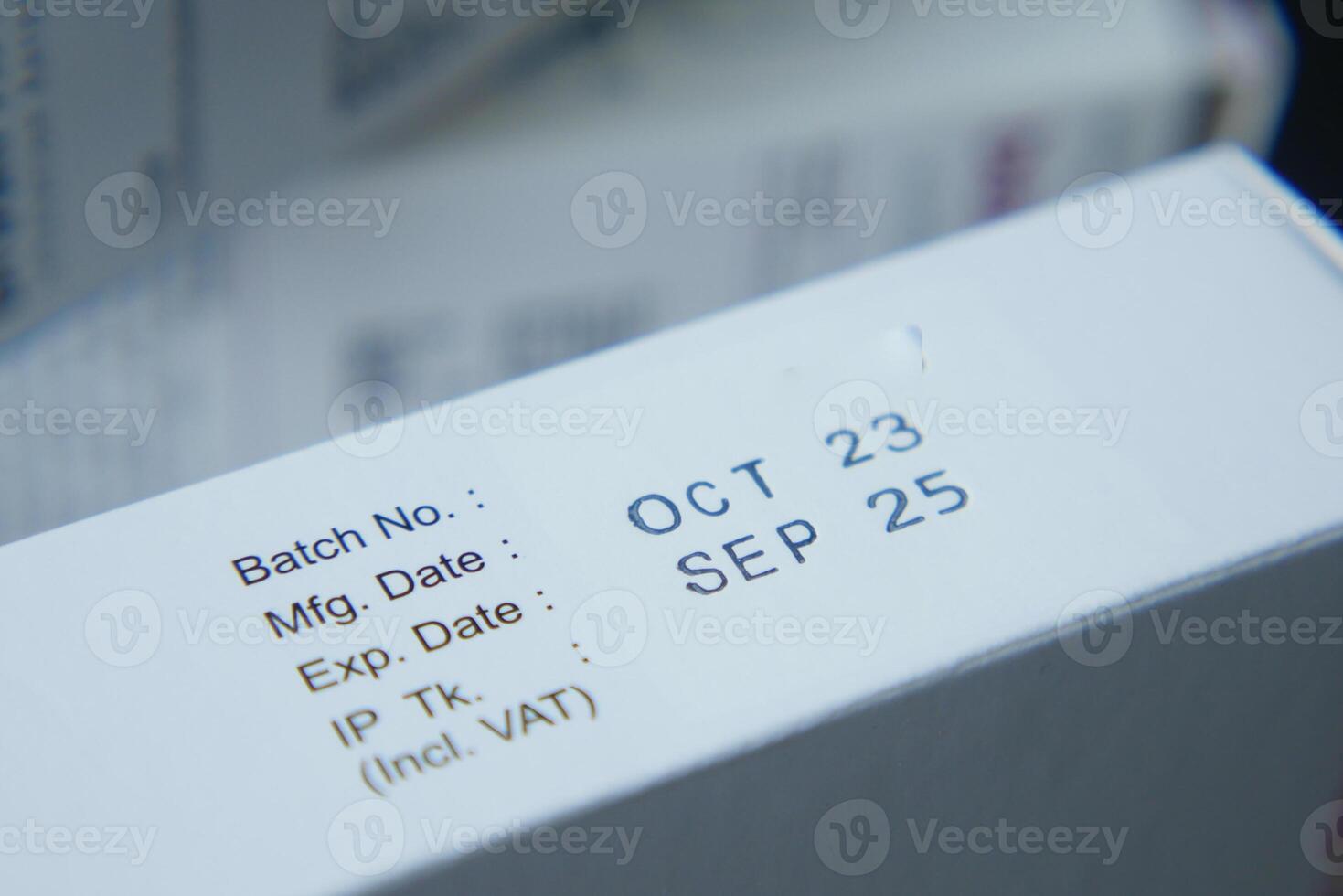 Batch information displayed on medicine packet photo