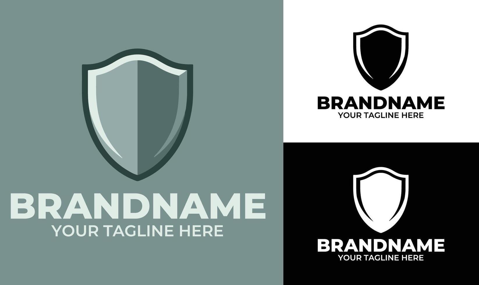 Minimal shield logo design template for security company tech startup or privacy protection brand vector
