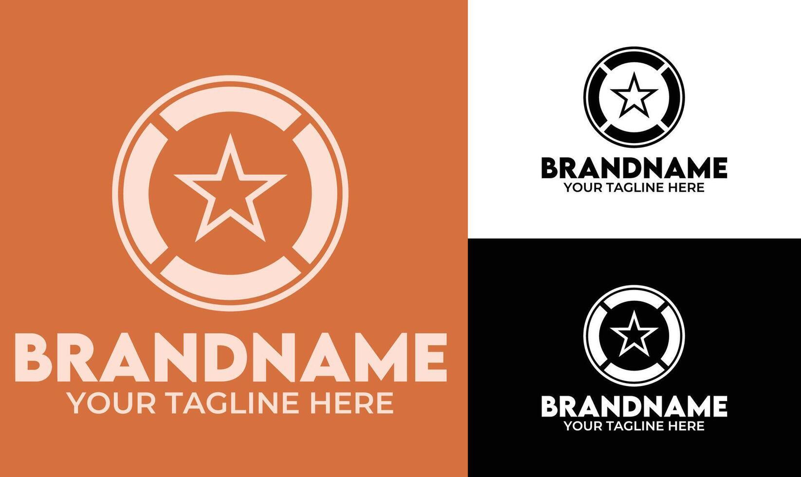 Star badge logo design template for sports team security brand or military inspired identity vector