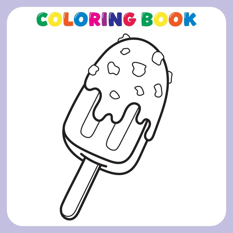 ice cream coloring book for kids vector