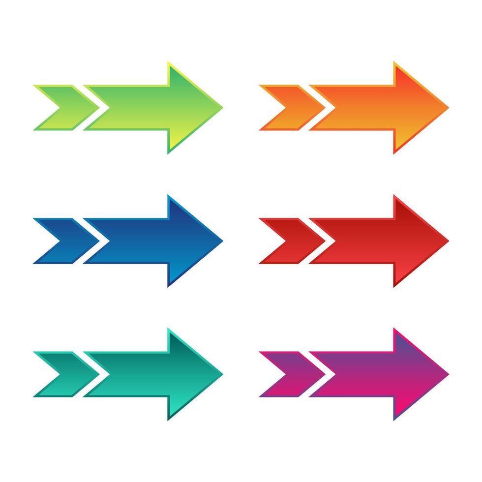 Right Arrows Gradient Set vector