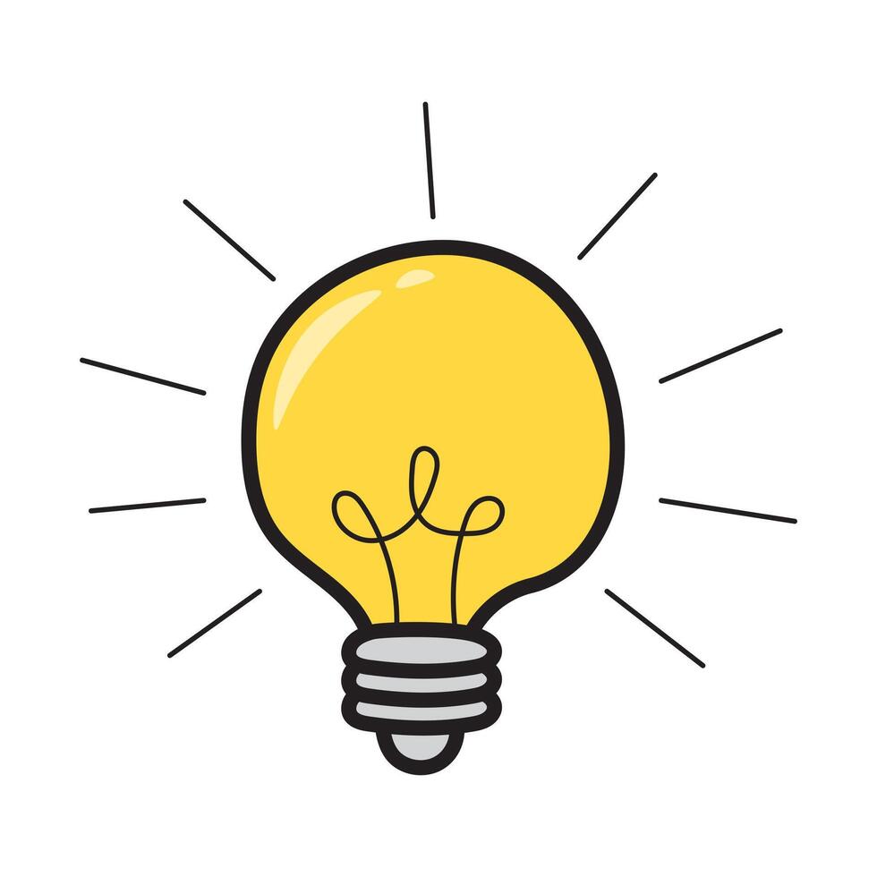 cute light bulb isolated on white background vector