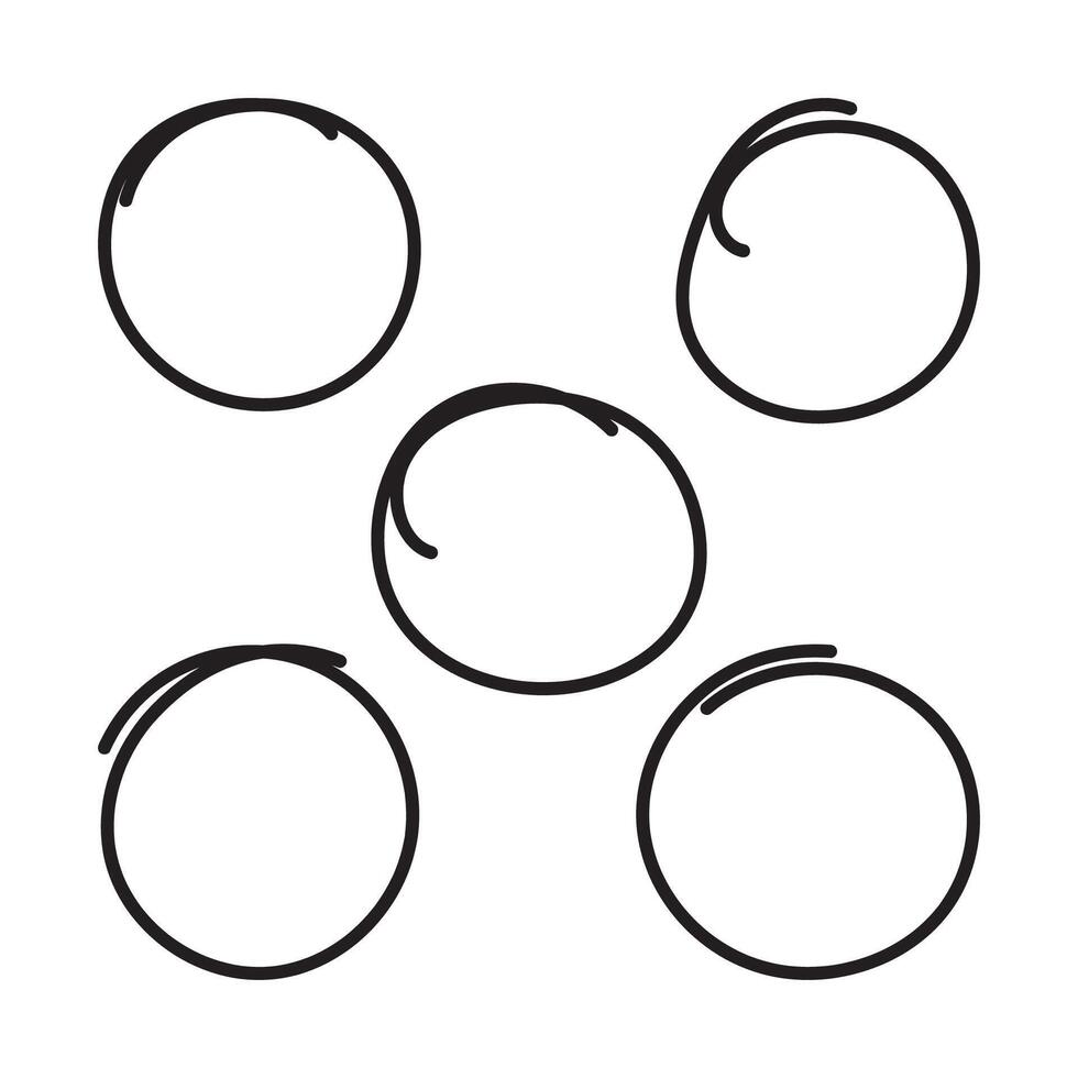 hand drawn circles isolated on white background vector