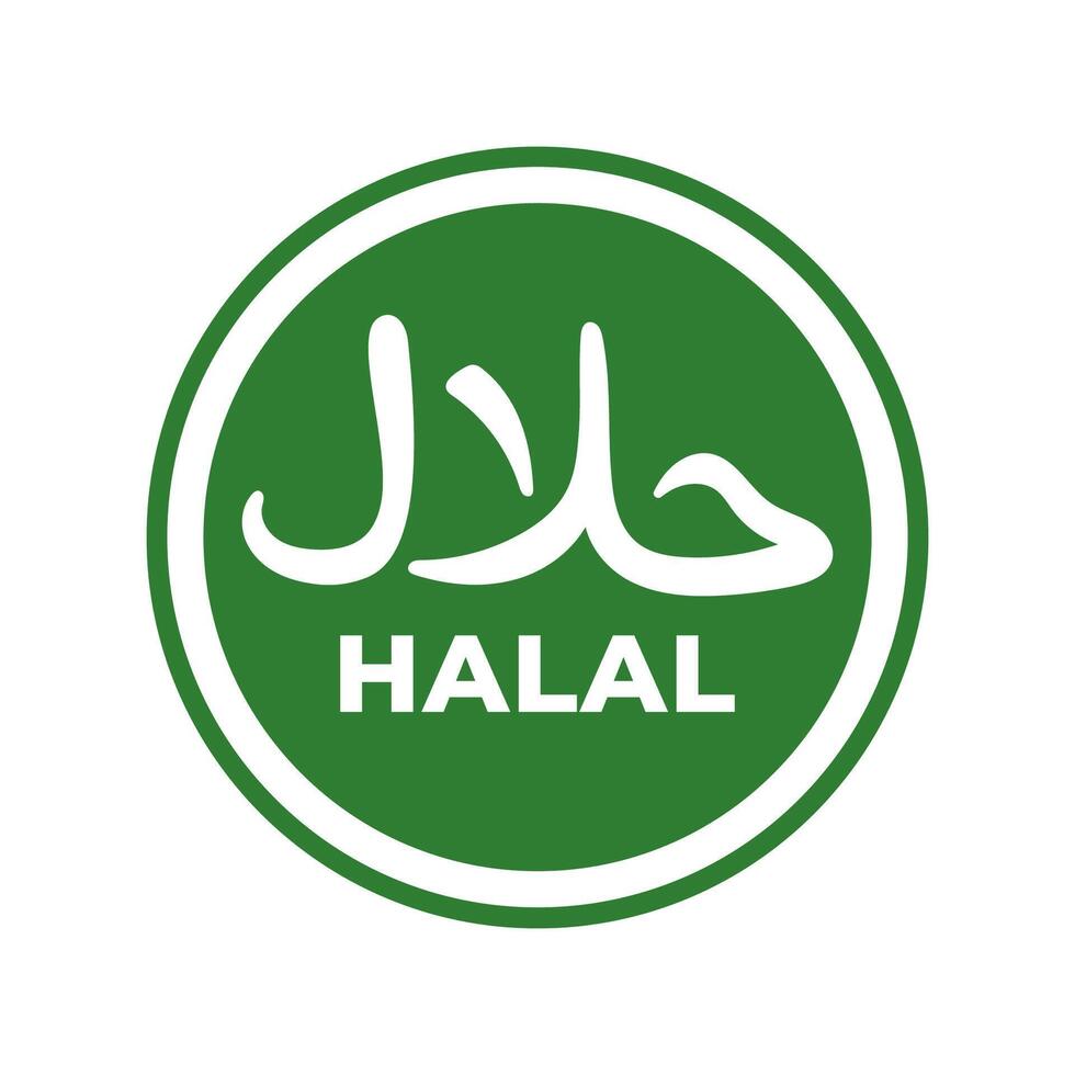 halal logo, green and white vector