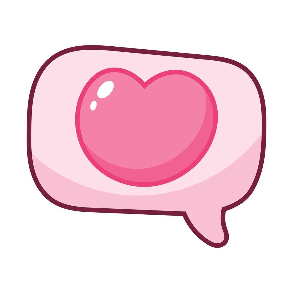 Cute heart in speech bubble vector