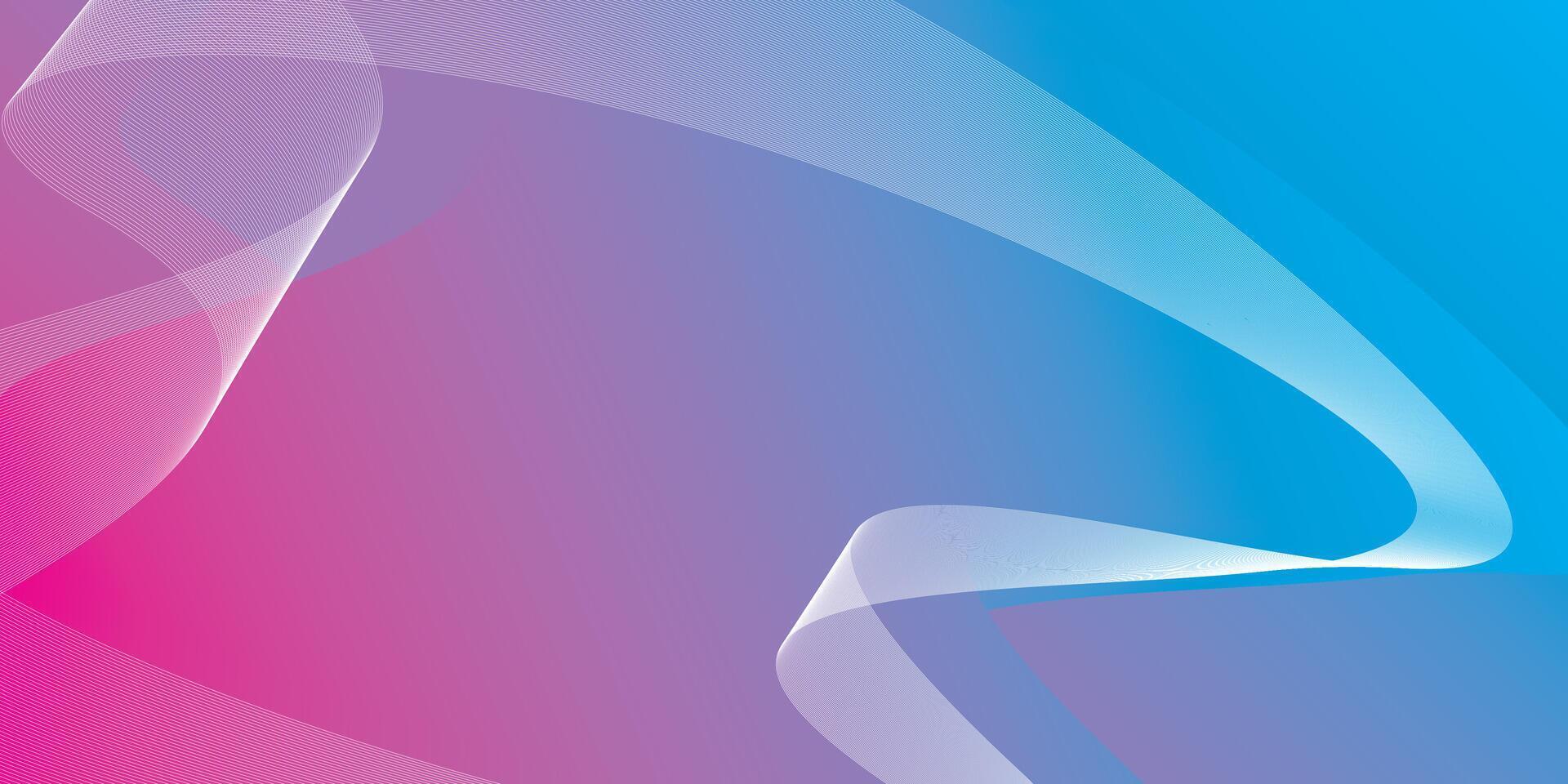 Abstract pink and blue gradient background with curve line graphic illustration. vector