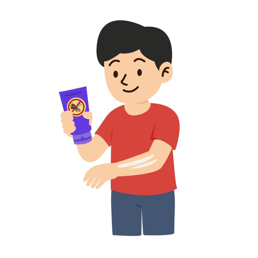 Printmosquito bite. dengue fever concept. man lotion vector