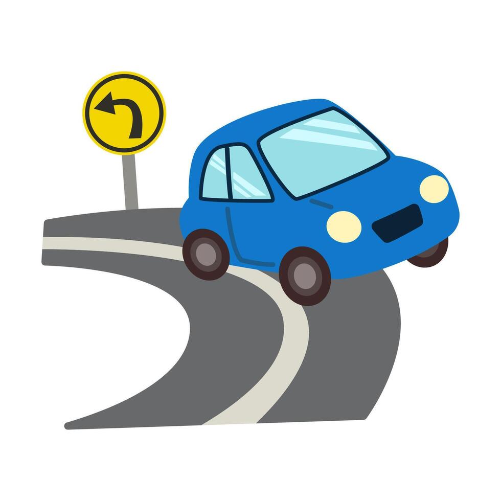 traffic accident. car out road vector