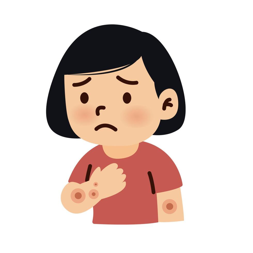 anthrax infection disease concept. woman sick vector