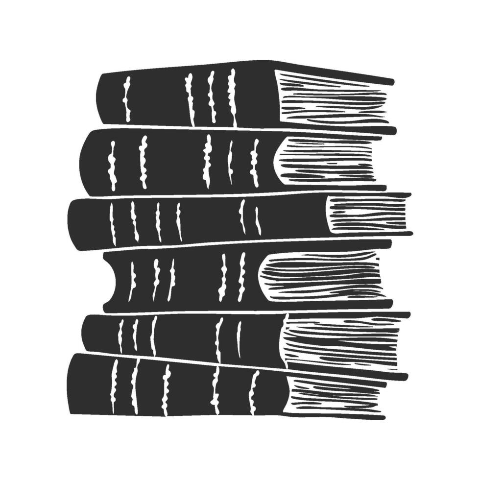 Stack Of Books Silhouettes. Knowledge And Education Concept Isolated Illustration vector