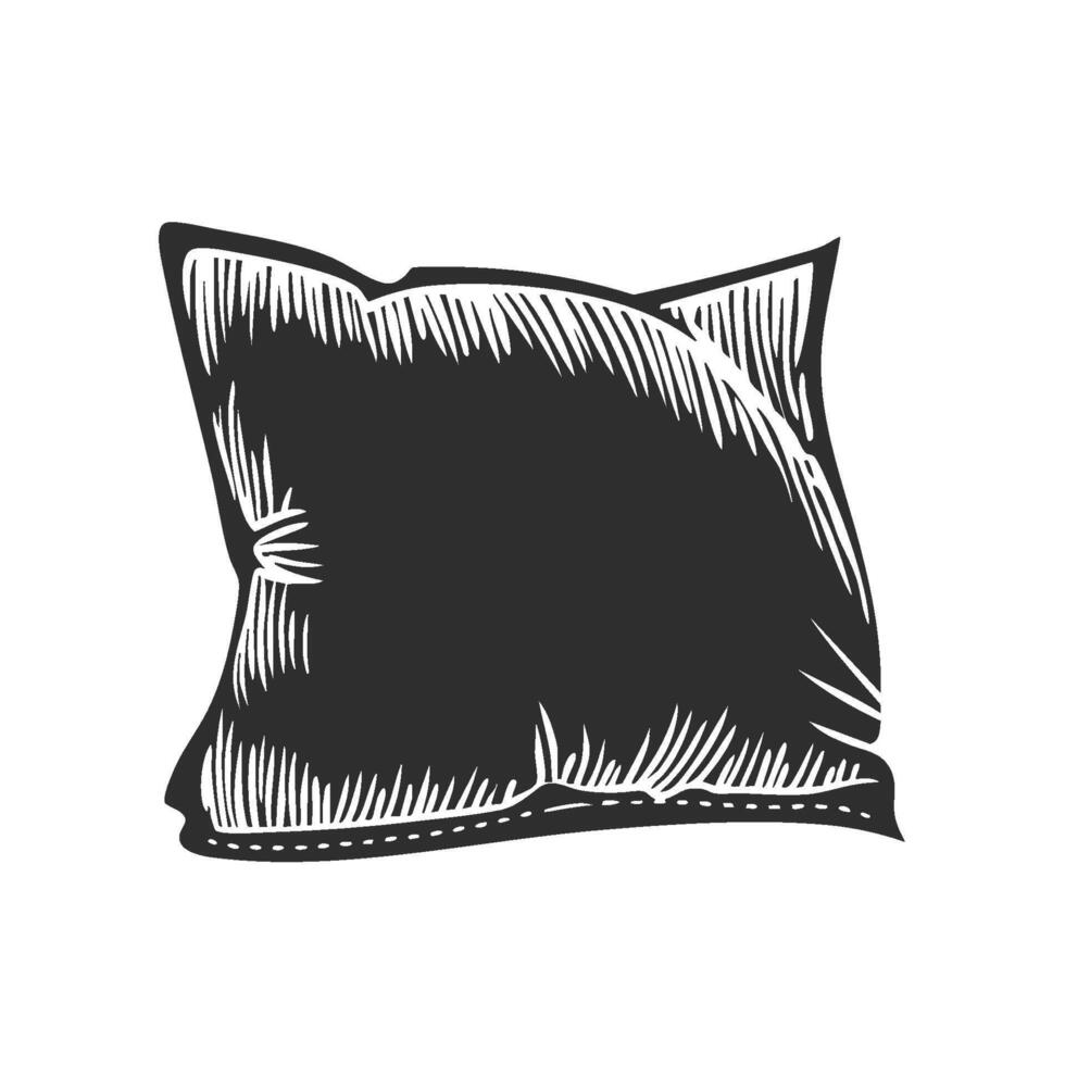 Pillow Silhouette Illustration. Comfort And Relaxation Symbol vector