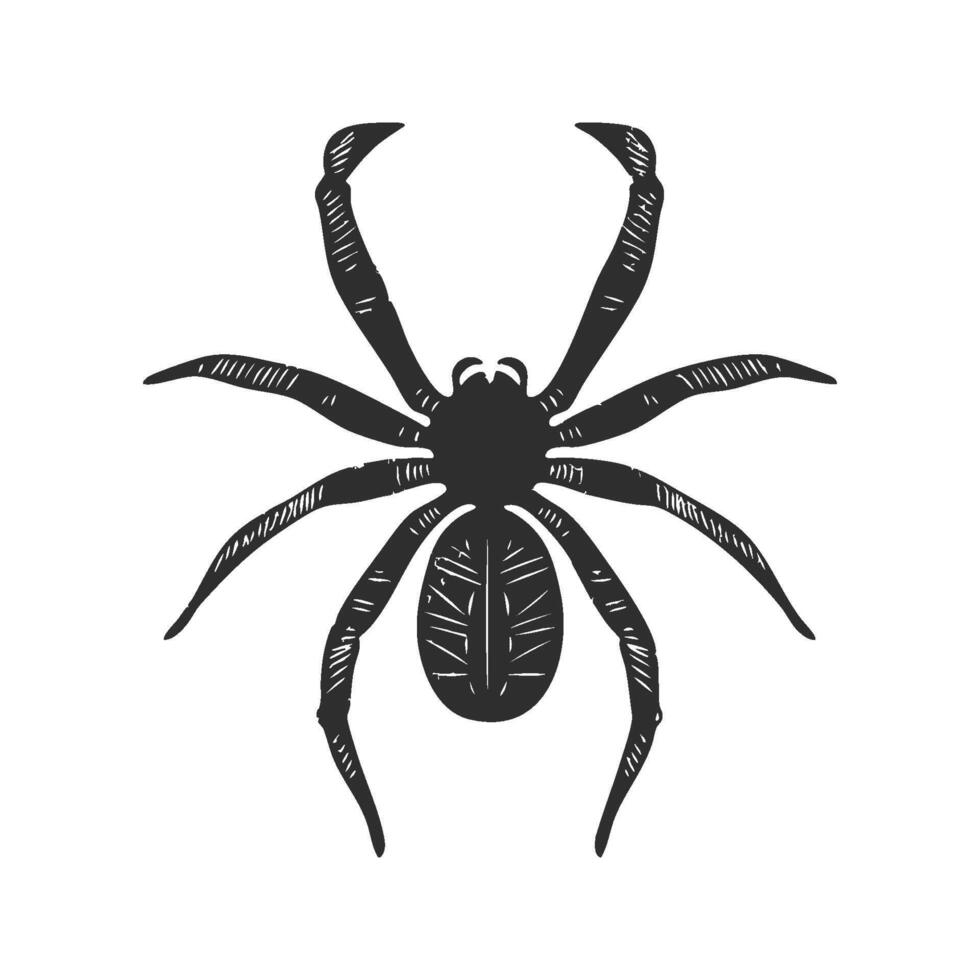 Spider Silhouette Illustration. Arachnid Symbolism And Nature Representation Isolated Illustration vector
